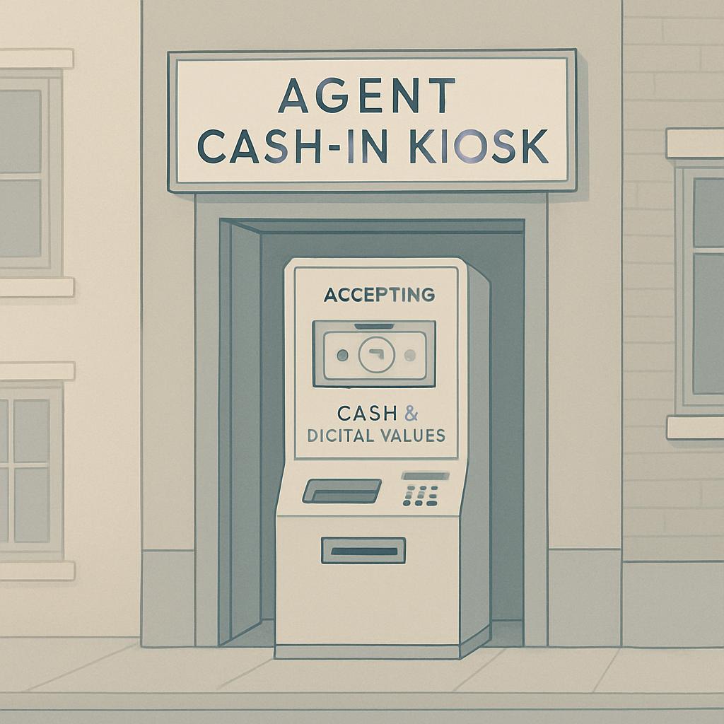 Agent cash-in kiosk.